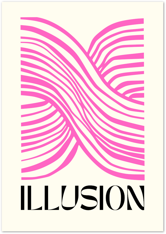 Posterux© | Pink Illusion Poster – Abstract Geometric Optical Wall Art