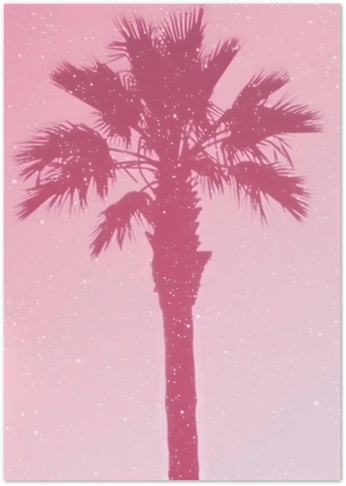 Posterux© | Pink Palm Tree Poster – Sunset Tropical Silhouette Print