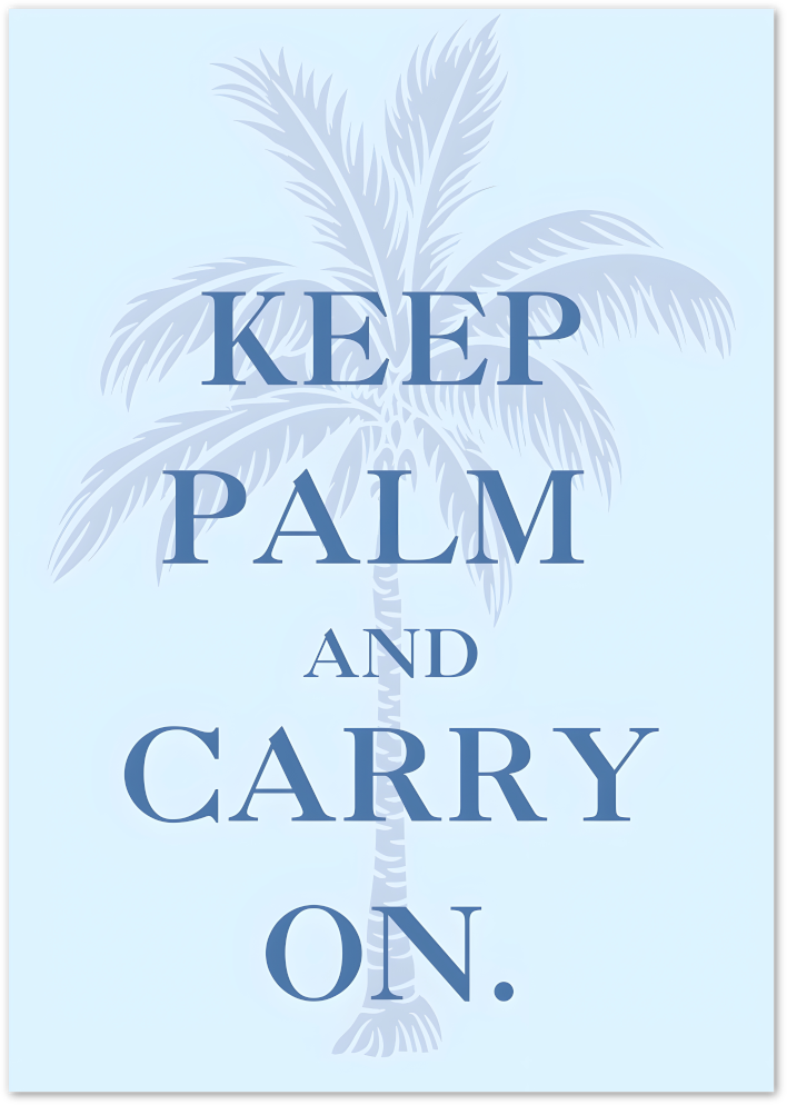 Posterux© | Keep Palm and Carry On – Coastal Typography Poster