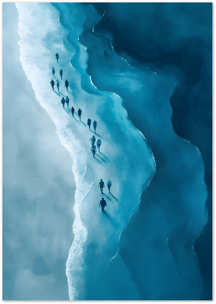 Posterux© | Coastal Walk Poster – Abstract Beach Photography