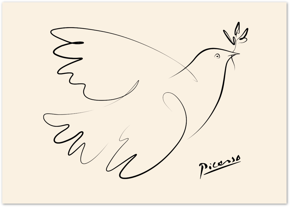 Posterux© | Dove of Peace Poster – Picasso Line Drawing