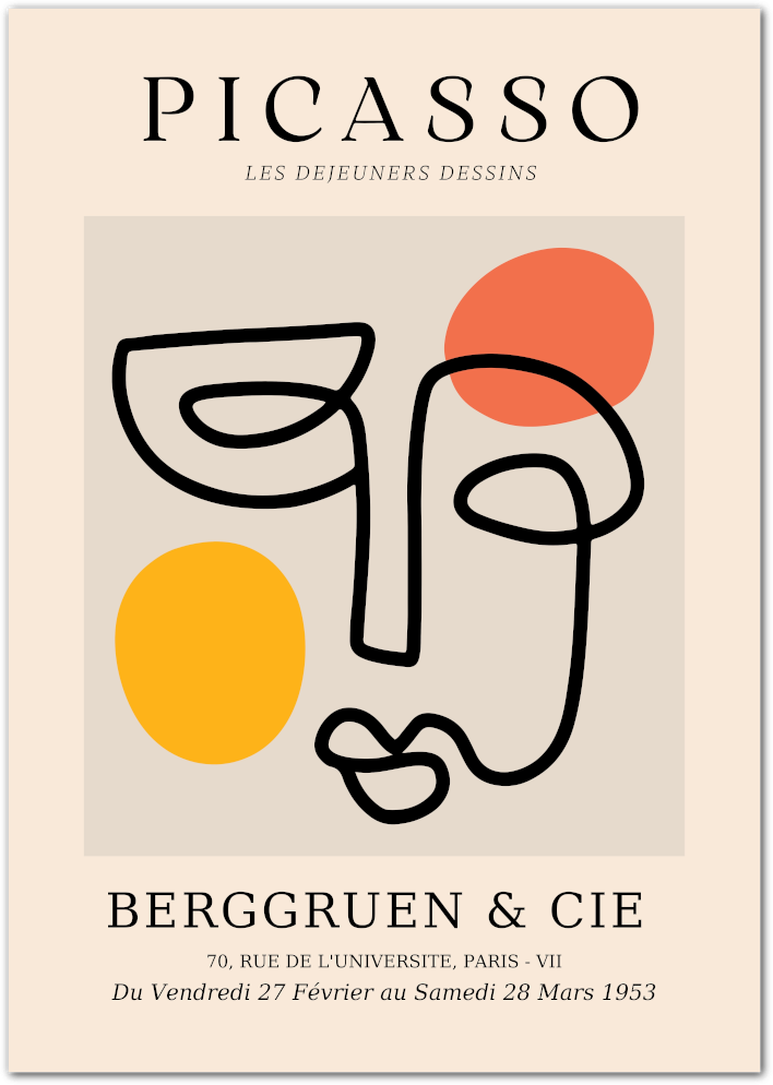 Posterux© | Les Déjeuners Dessins Poster – Picasso Abstract Face