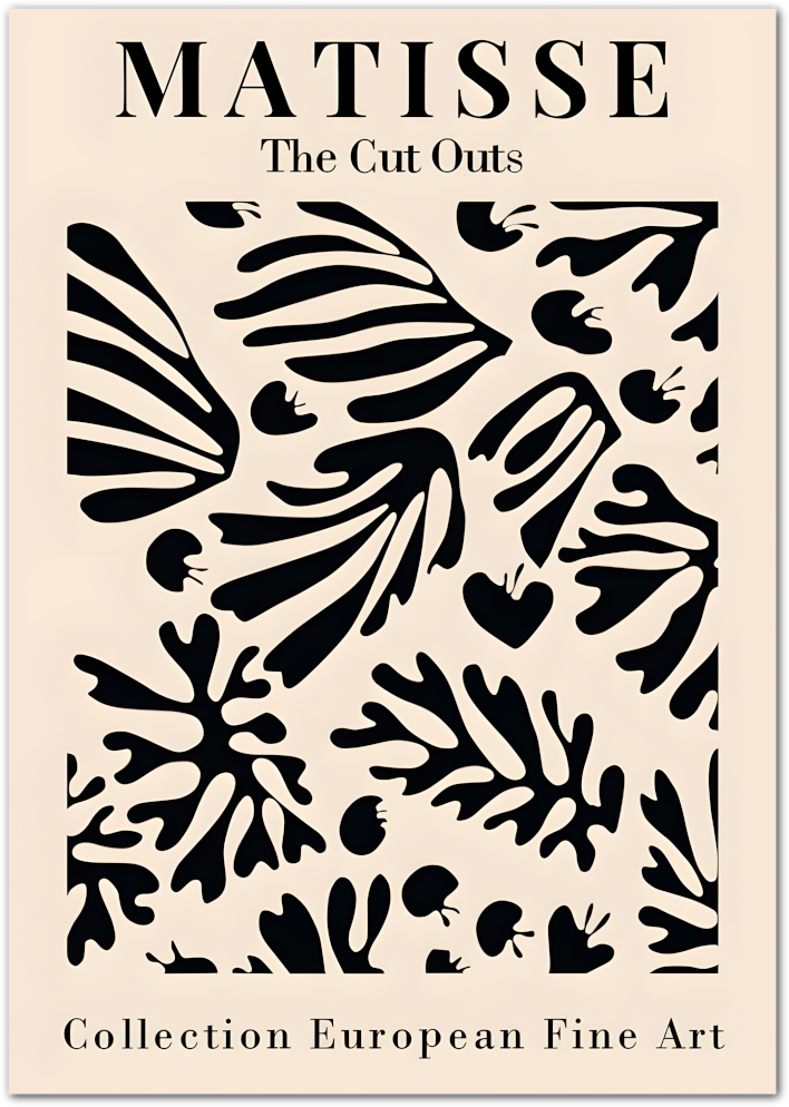 Posterux© | Matisse Poster – The Cut Outs, Black Botanical Shapes
