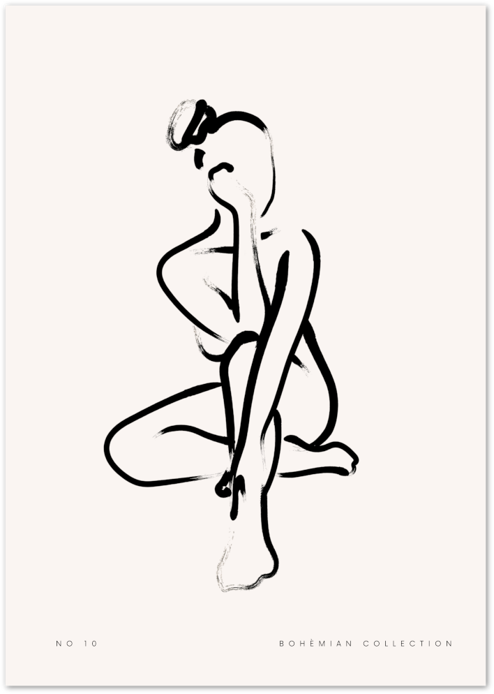 Posterux© | Seated Figure Poster – Abstract Female Form