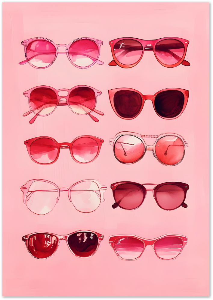 Posterux© | Pink Sunglasses Poster – Summer Fashion Illustration