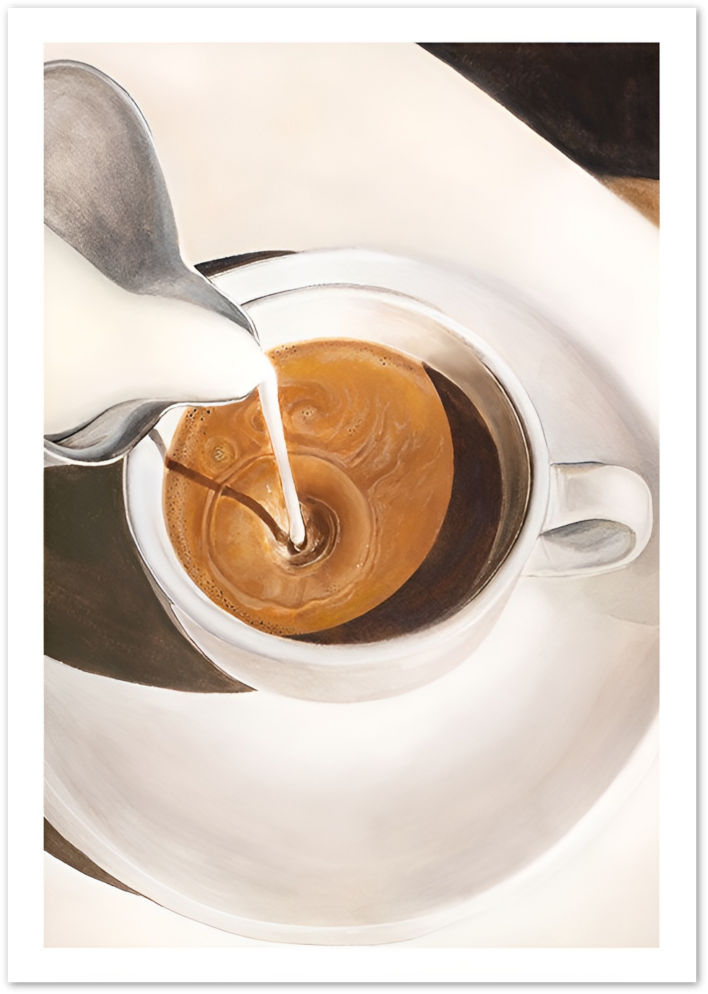 Posterux© | Morning Coffee Pour Poster – Minimalist Art Print